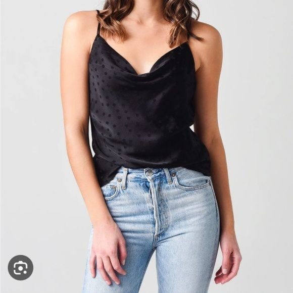 Heartloom Sondra Cowl Black Dot Cami Top NEW size SMALL - Picture 1 of 7